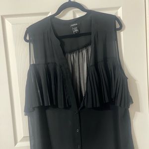 Torrid Black Sheer Sleeveless Top